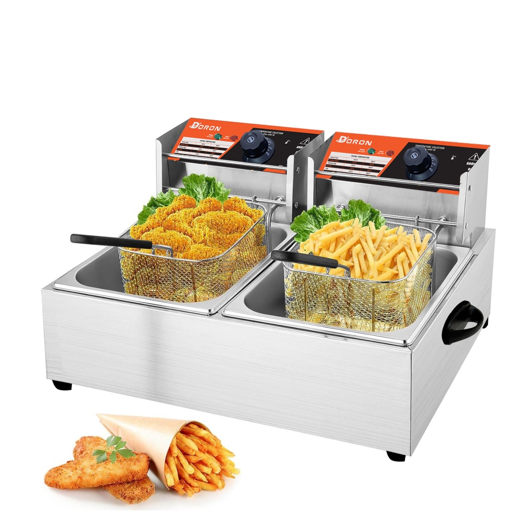 Bếp chiên dầu DORON 12L đa năng chiên gà rán, khoai tây, đồ ăn nhanh sôi cực nhanh