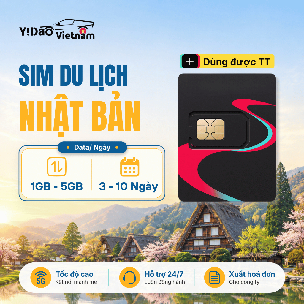Sim Du Lịch Nhật Bản Hỗ Trợ Dùng TT, Sim Nhật Bản Data Ngày Tốc Độ Cao 4G/5G, Nhà Mạng Softbank