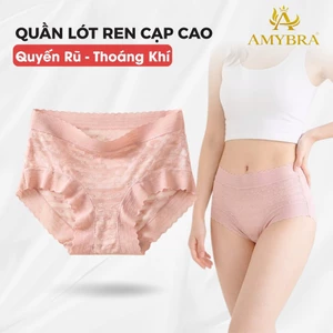 Combo Quần Lót Nữ Cạp Cao Đáy May Thoáng Khí, Set Quần Chip Nữ Ren Mềm Ôm Mông AMYBRA L5505