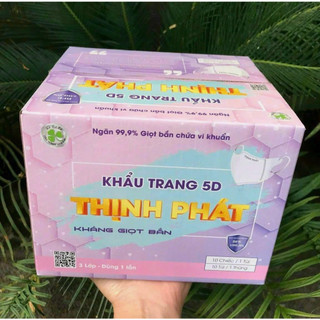 Combo 50/100 Chiếc Khẩu Trang 5D Thịnh Phát 3 Lớp Kháng Khuẩn Kháng Giọt Bắn Chống Tia UV Bụi Mịn
