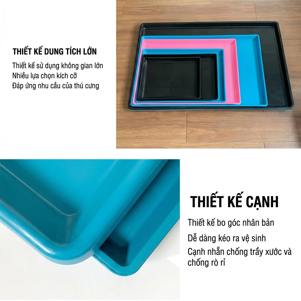 Sẽ được cung cấp 1-2 khay tùy thuộc vào kích thước lồng.