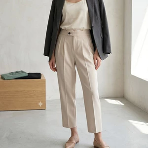 Quần baggy nữ T.style cạp thường - Dáng Baggy Lưng Cao Tôn Dáng, Chất Vải Cao Cấp