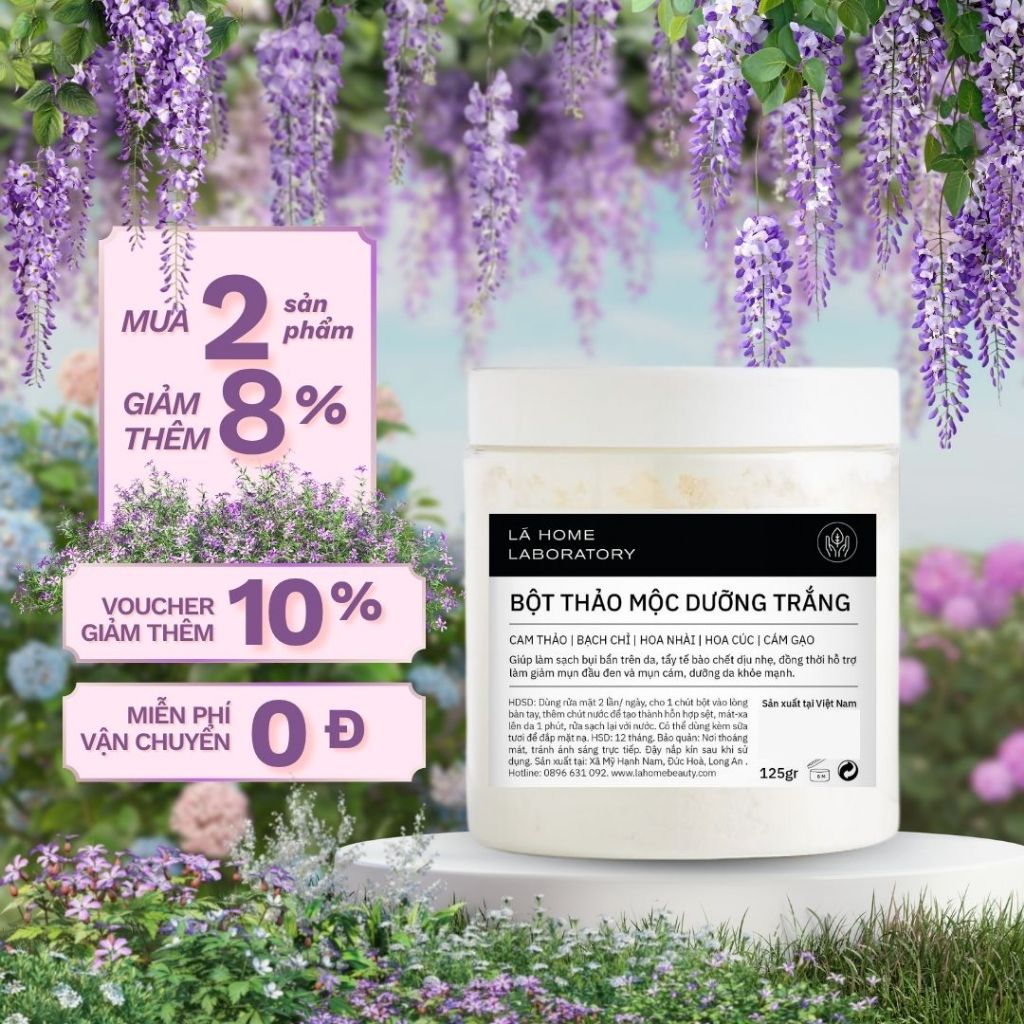 Bột Thảo Dược Dưỡng Trắng dùng rửa mặt, đắp mặt - Hàng cao cấp giá tại xưởng (hủ 125g)
