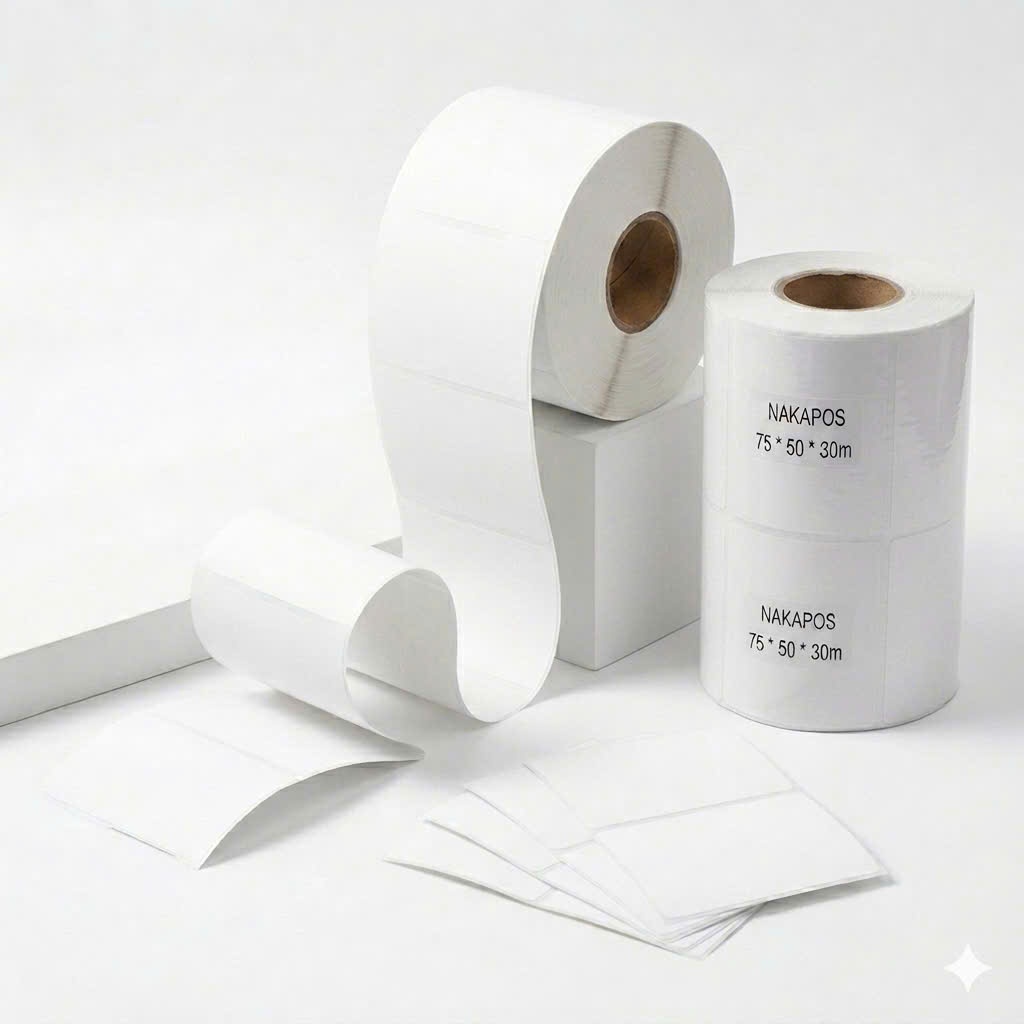 [THÙNG 100 CUỘN] Tem in 75x50mm giấy in nhiệt 7.5x5 cm in đơn 75x50 Tem phụ Tem mã vạch 75*50 Decal nhiệt giấy nhiệt dán