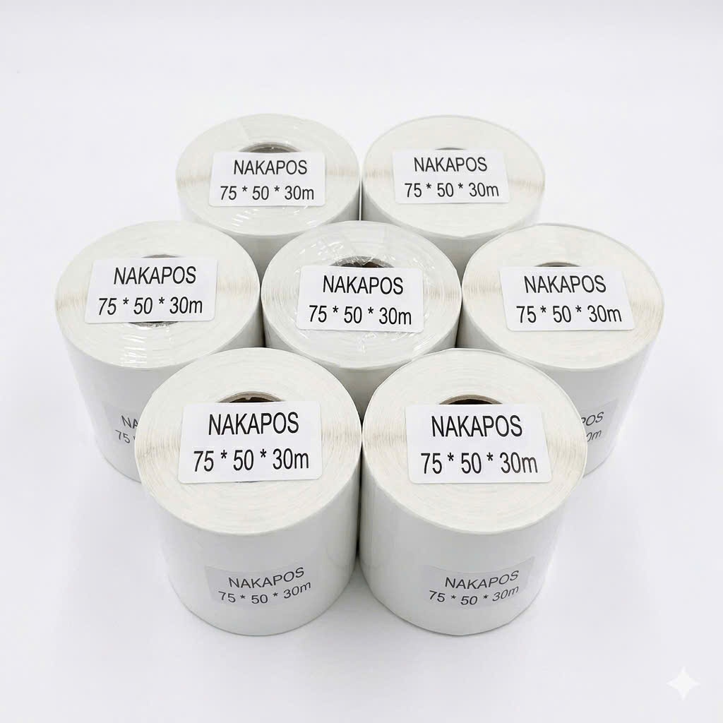 [THÙNG 100 CUỘN] Tem in 75x50mm giấy in nhiệt 7.5x5 cm in đơn 75x50 Tem phụ Tem mã vạch 75*50 Decal nhiệt giấy nhiệt dán