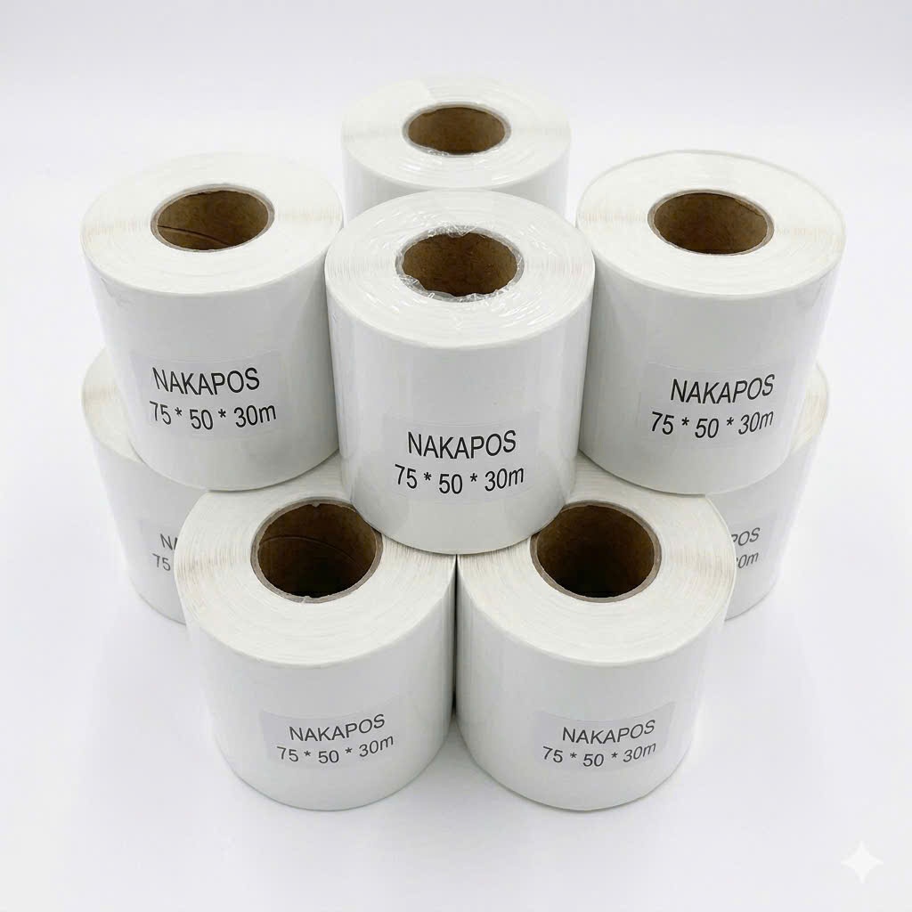 [THÙNG 100 CUỘN] Tem in 75x50mm giấy in nhiệt 7.5x5 cm in đơn 75x50 Tem phụ Tem mã vạch 75*50 Decal nhiệt giấy nhiệt dán