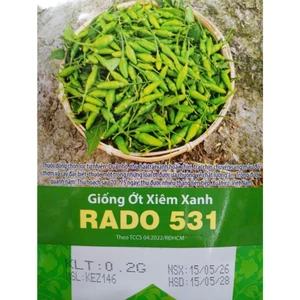 Gói 0.2gr Hạt Ớt Xiêm Xanh Rado 531, Trồng Quanh Năm, Rau Ăn Quả Rạng Đông Nổi Tiếng, Hạt Nảy Mầm Nhanh, Mạnh