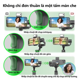QAML S6 Gimbal Chống Rung 3 Trục Điện Thoại Theo Dõi Khuôn Mặt AI Đèn LED Chỉnh Ánh Sáng Lạnh Ấm