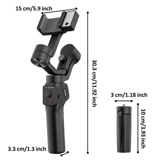 QAML S6 Gimbal Chống Rung 3 Trục Điện Thoại Theo Dõi Khuôn Mặt AI Đèn LED Chỉnh Ánh Sáng Lạnh Ấm