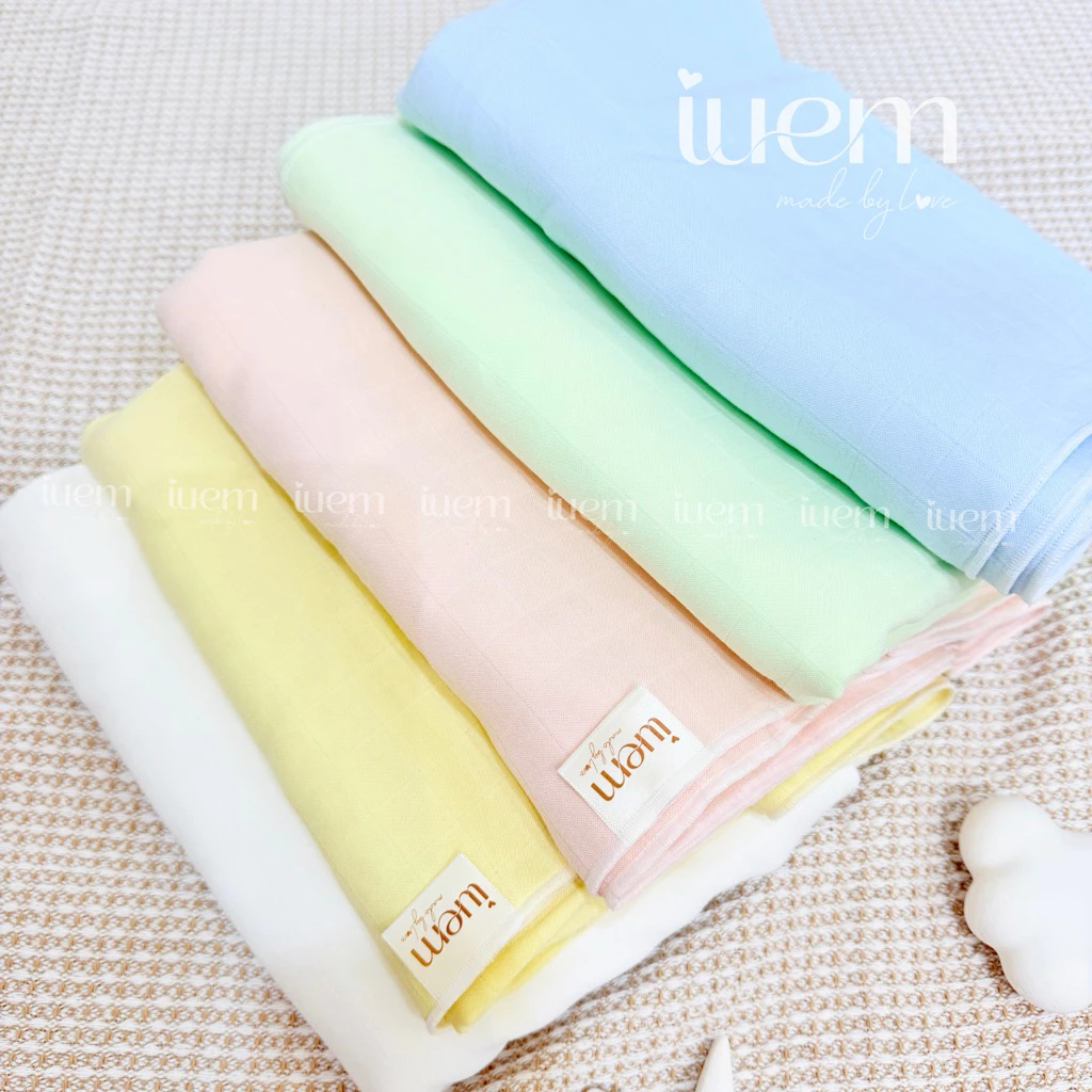 Khăn Tắm Sợi Tre Lụa 4 Lớp IUEM  – Mềm Mịn, Thấm Hút Nhanh Cho Bé Sơ Sinh - Cocoro Baby