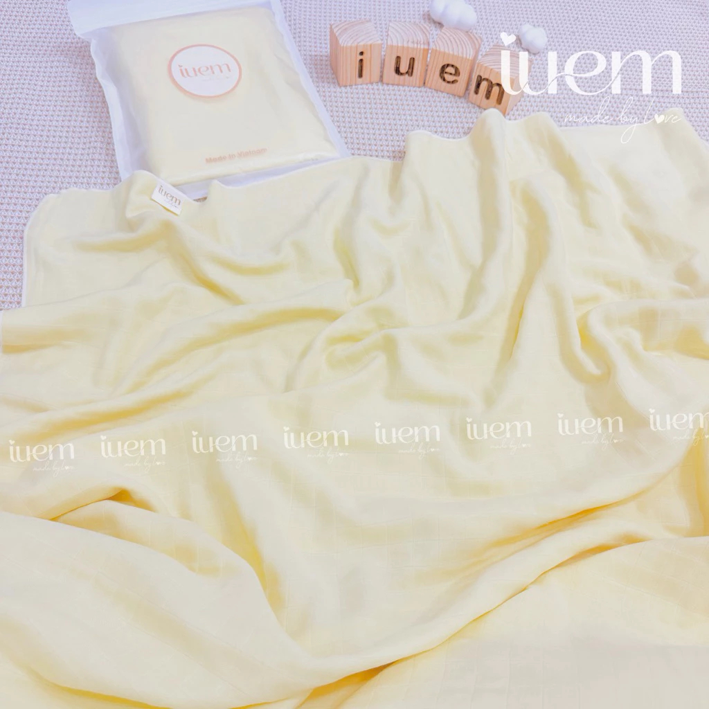 Khăn Tắm Sợi Tre Lụa 4 Lớp IUEM  – Mềm Mịn, Thấm Hút Nhanh Cho Bé Sơ Sinh - Cocoro Baby