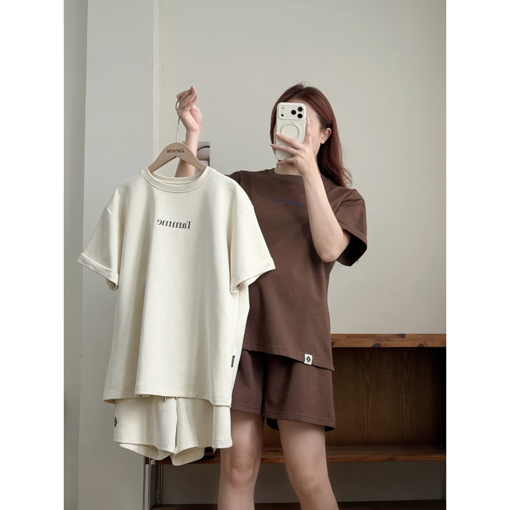 Set bộ áo phông kèm quần đùi SUMMER SET chất liệu Double Face thoáng mát, thấm hút BY L'AMME