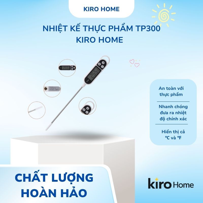Nhiệt Kế Đo Nhiệt Độ Nước Pha Sữa Tiện Lợi, Cây Đo Nhiệt Thực Phẩm Nấu Ăn Điện Tử Hiện Số Chính Xác TP300
