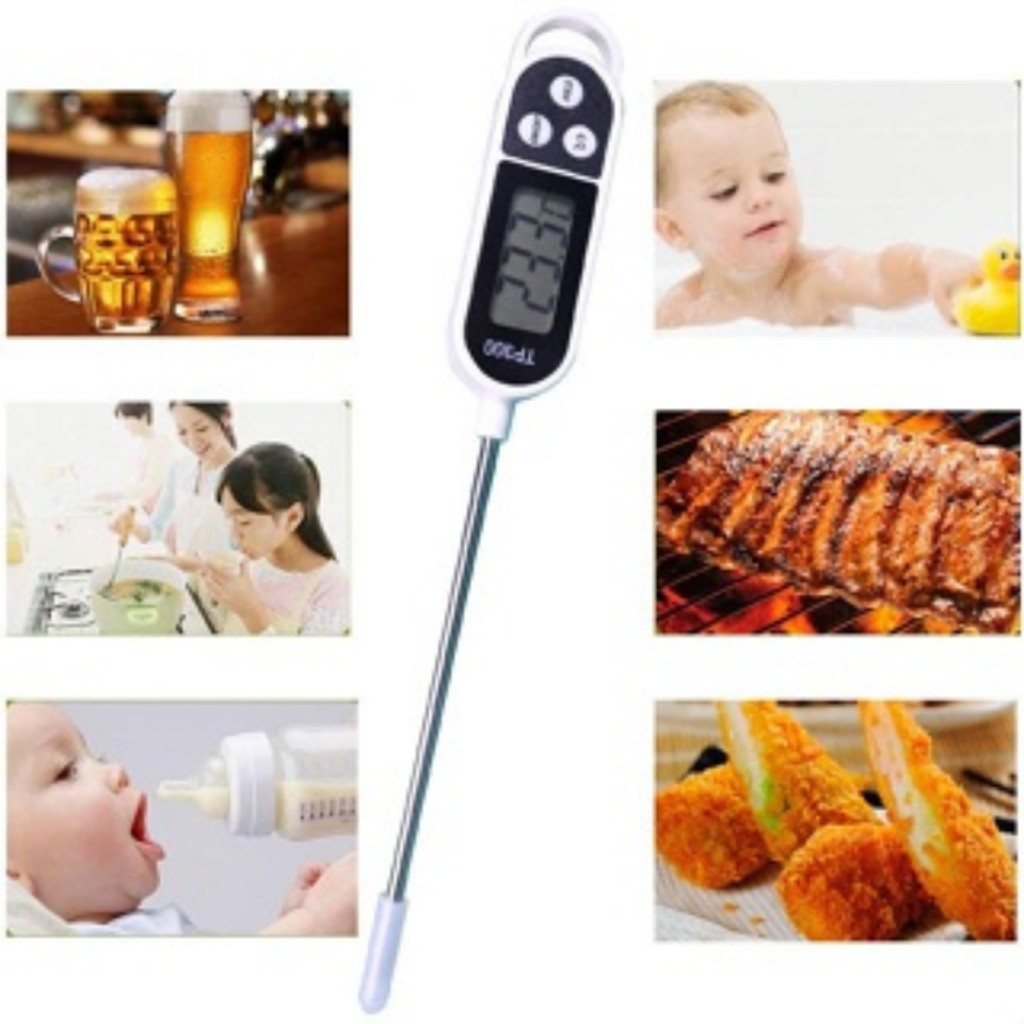 Nhiệt Kế Đo Nhiệt Độ Nước Pha Sữa Tiện Lợi, Cây Đo Nhiệt Thực Phẩm Nấu Ăn Điện Tử Hiện Số Chính Xác TP300