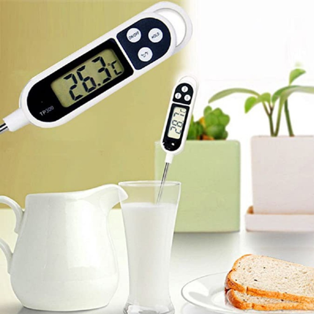 Nhiệt Kế Đo Nhiệt Độ Nước Pha Sữa Tiện Lợi, Cây Đo Nhiệt Thực Phẩm Nấu Ăn Điện Tử Hiện Số Chính Xác TP300