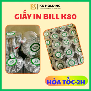 Giấy in bill K80 giấy in nhiệt khổ 80mm in rõ nét (K80x40–K80x80) – 50 đến 100 cuộn/thùng