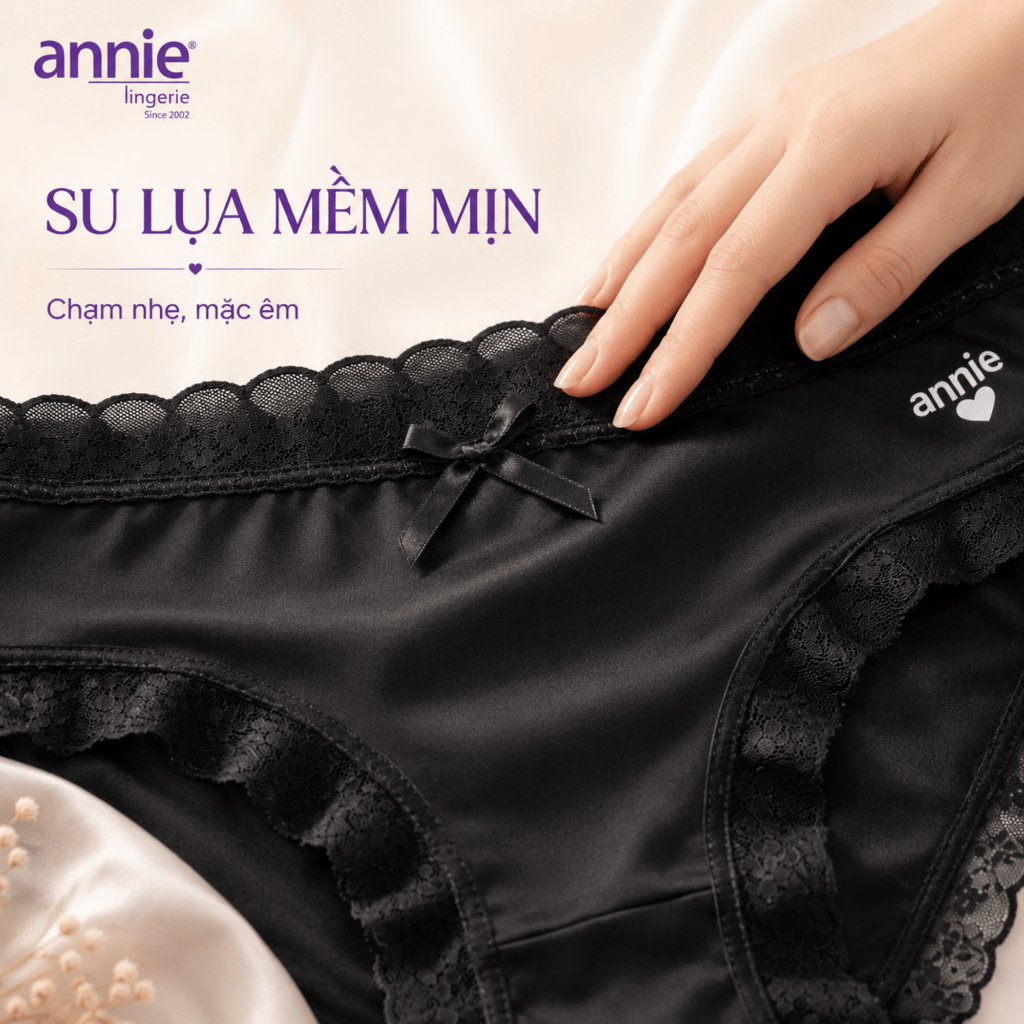 Combo 3 Quần Lót Nữ Su Lụa annie QE2181 Mềm Mịn, Thoáng Mát, Co Giãn 4 Chiều