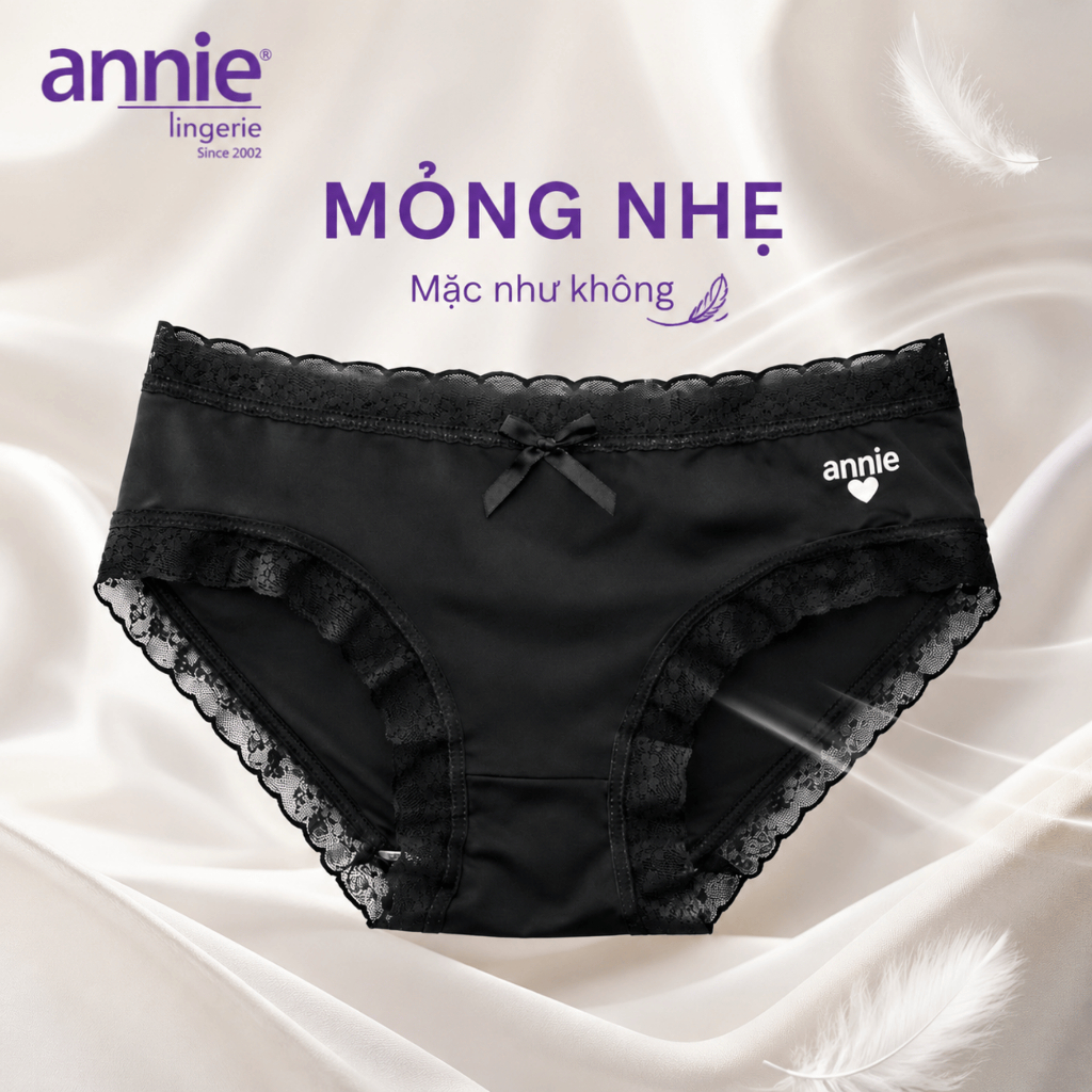 Combo 3 Quần Lót Nữ Su Lụa annie QE2181 Mềm Mịn, Thoáng Mát, Co Giãn 4 Chiều