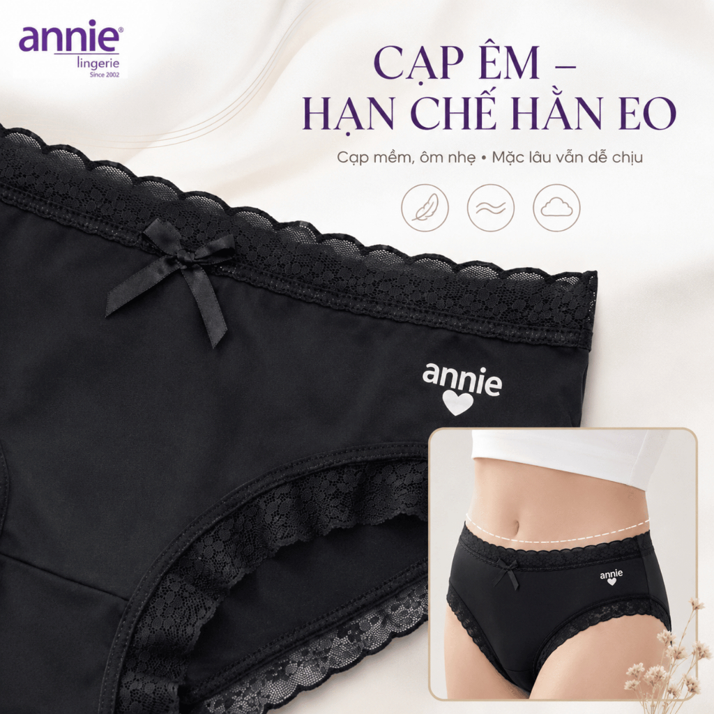 Combo 3 Quần Lót Nữ Su Lụa annie QE2181 Mềm Mịn, Thoáng Mát, Co Giãn 4 Chiều