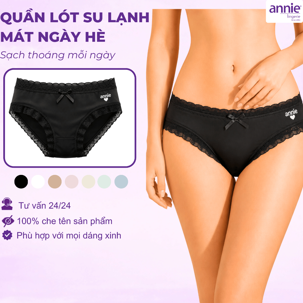 Quần Lót Nữ Su Lụa annie QE2181 Mềm Mịn, Thoáng Mát, Co Giãn 4 Chiều Mát Mẻ Ngày Hè Oi Bức