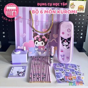 Bộ Đồ Dùng Học Tập Kuromi 6 Món, 17 Chi Tiết Dành Cho Bé