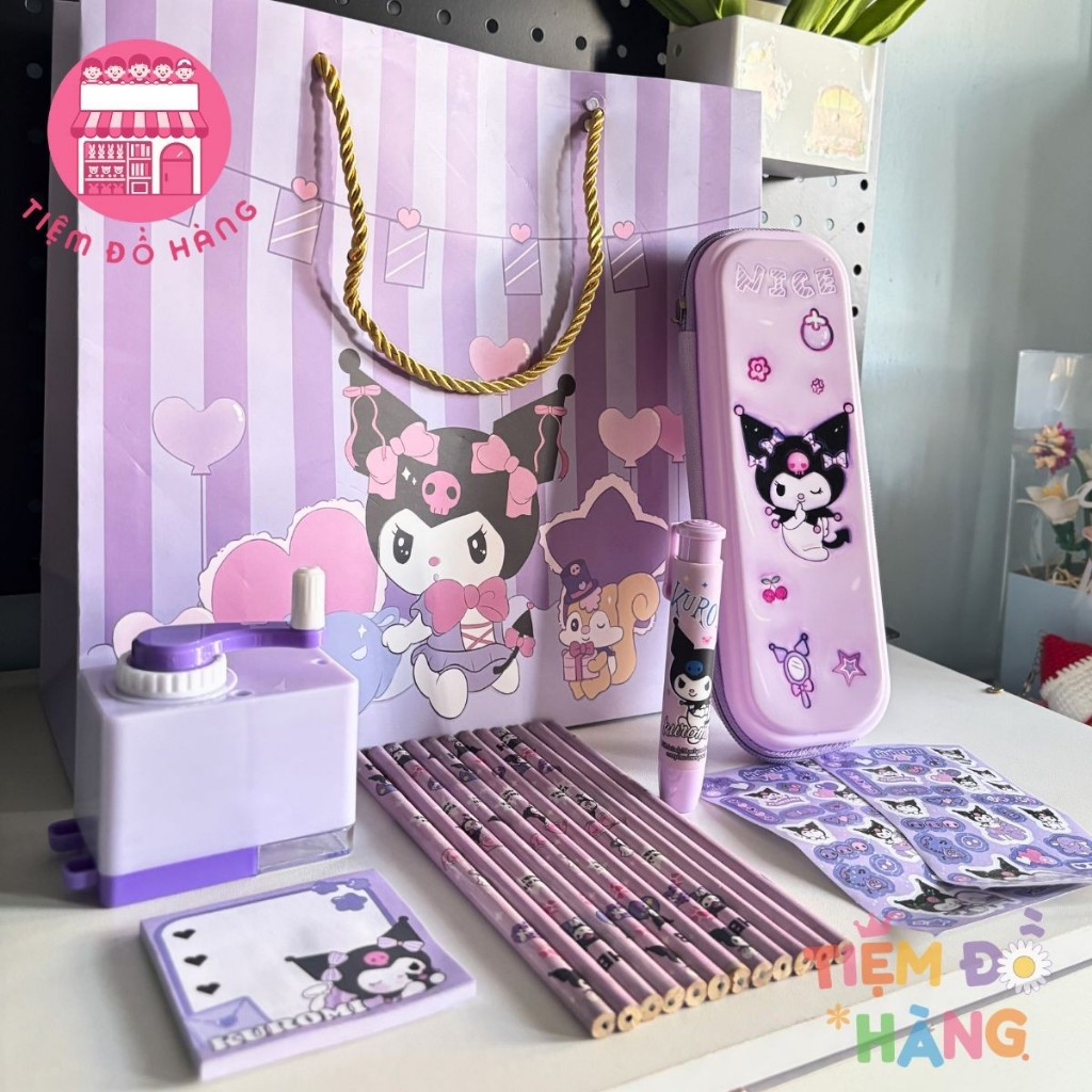 Bộ Đồ Dùng Học Tập Kuromi 6 Món, 17 Chi Tiết  Dành Cho Bé