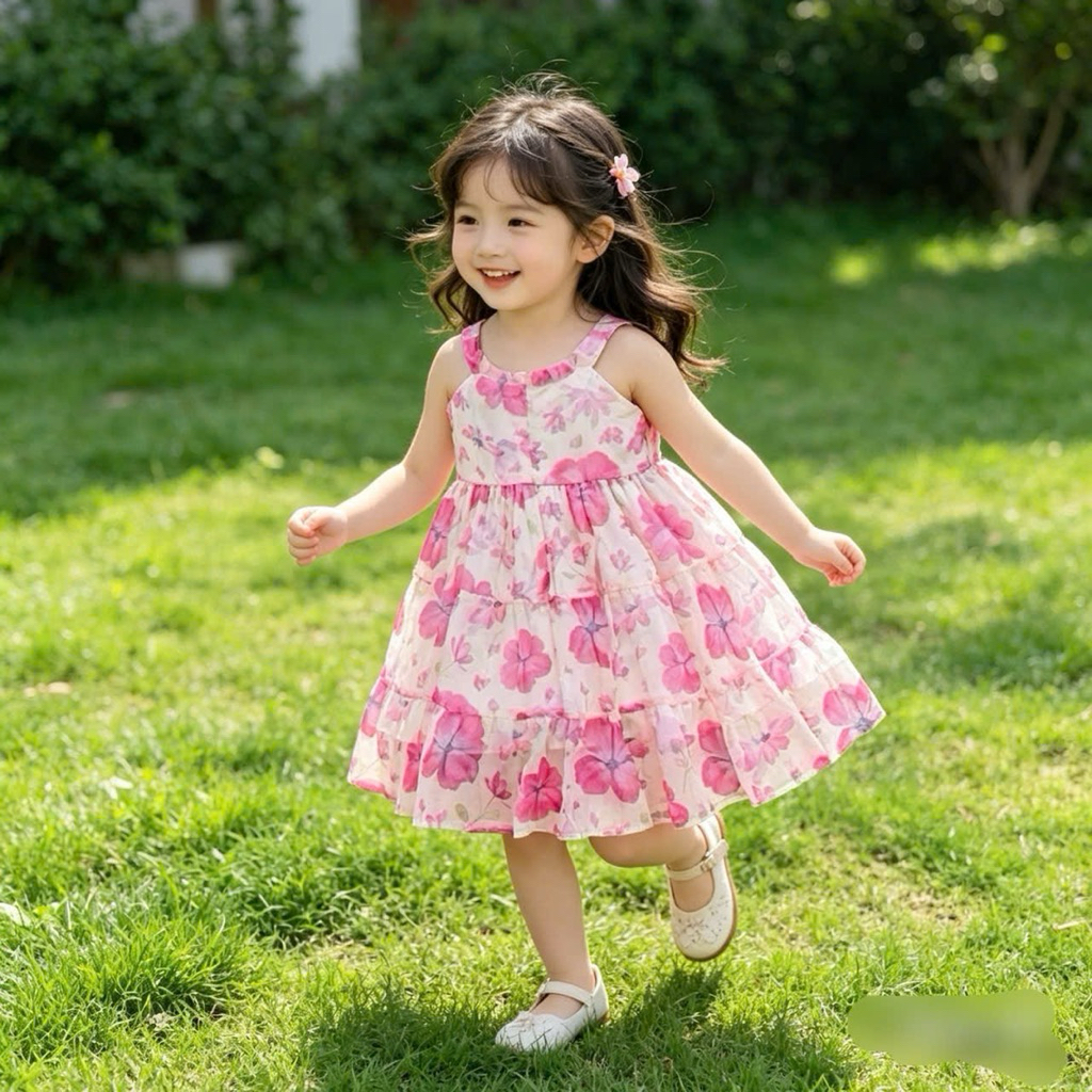 Váy 2 Dây Váy Bé Gái Mặc Hè Mina Siêu Xinh Nhiều Mẫu Đầm Hè Thoáng Mát Size 2-11Y