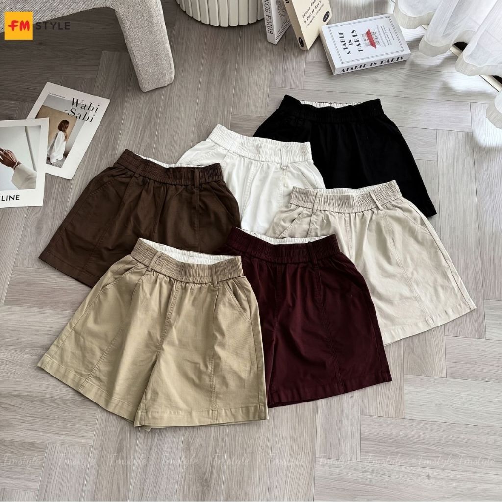 Quần Đùi Rộng Nữ FMSTYLE Form Trơn Basic Mặc Mát Thoải Mái Hằng Ngày 26050542
