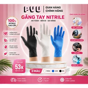Bịch 100 chiếc găng tay nitrile đen,trắng,xanh dẻo dài chuyên dùng trong spa làm đẹp, thực phẩm