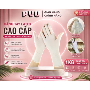 1Kg Găng Tay Cao Su Đa Năng latex Dài 30cm Màu Trắng Nhập khẩu Chống Nước,chống Hóa Chất