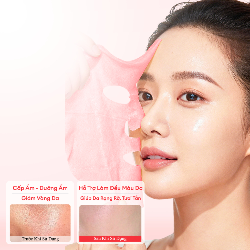 Mặt Nạ COLORKEY LUMINOUS | Vitamin B5/ Vitamin B3/ Trà xanh/ PDRN| Hỗ trợ dưỡng ẩm, sáng da, giảm dầu mụn| 10 miếng/Hộp