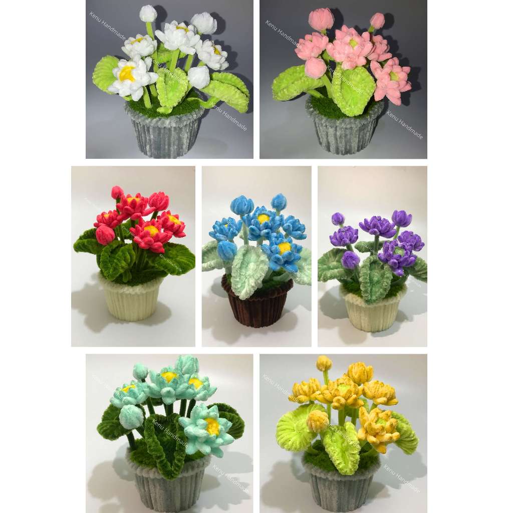 Hoa sen kẽm nhung handmade dùng làm quà tặng, decor nhà cửa, bàn học bền đẹp