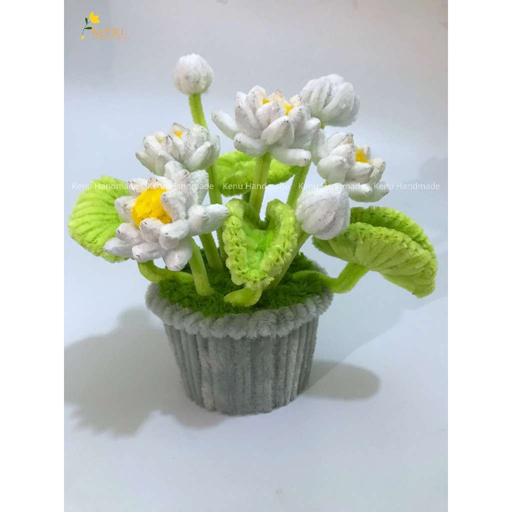Hoa sen kẽm nhung handmade dùng làm quà tặng, decor nhà cửa, bàn học bền đẹp