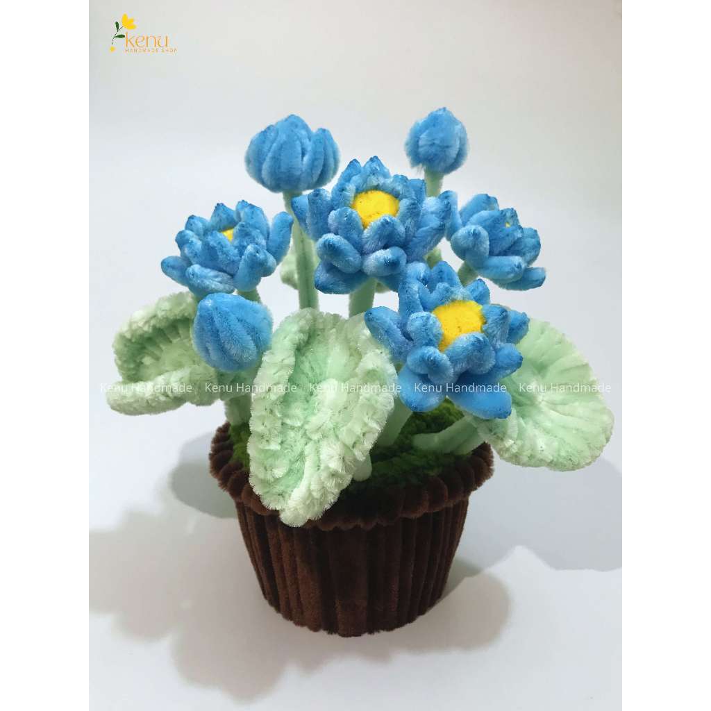 Hoa sen kẽm nhung handmade dùng làm quà tặng, decor nhà cửa, bàn học bền đẹp