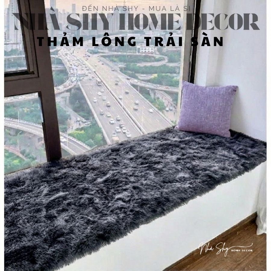 Thảm Lông Trải Sàn Trang Trí Nhà Cửa - Lót Phòng - Thảm Cạnh Giuờng Ngủ Màu Loang Size 50x1m6 - Nhà Shy Home Decor