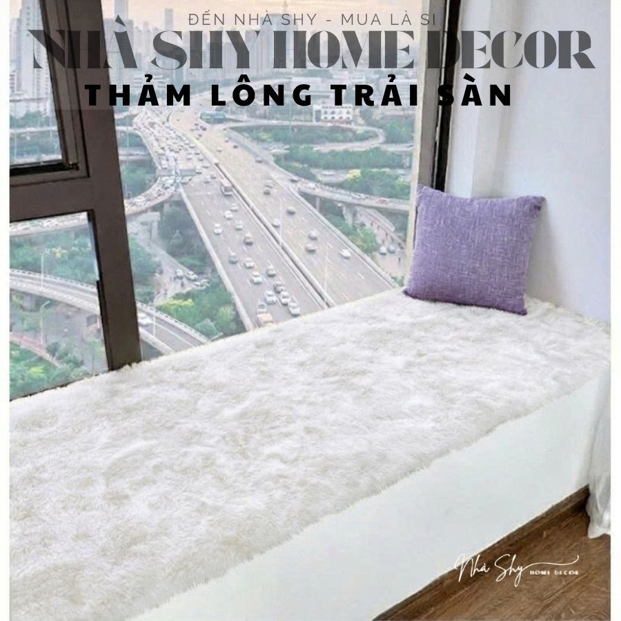 Thảm Lông Trải Sàn Trang Trí Nhà Cửa - Lót Phòng - Thảm Cạnh Giuờng Ngủ Màu Loang Size 50x1m6 - Nhà Shy Home Decor