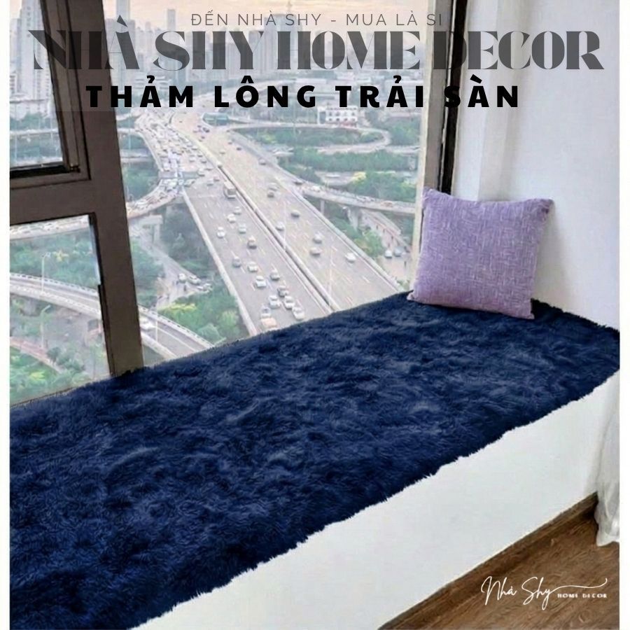 Thảm Lông Trải Sàn Trang Trí Nhà Cửa - Lót Phòng - Thảm Cạnh Giuờng Ngủ Màu Loang Size 50x1m6 - Nhà Shy Home Decor