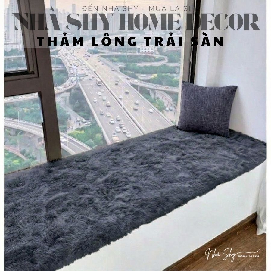 Thảm Lông Trải Sàn Trang Trí Nhà Cửa - Lót Phòng - Thảm Cạnh Giuờng Ngủ Màu Loang Size 50x1m6 - Nhà Shy Home Decor