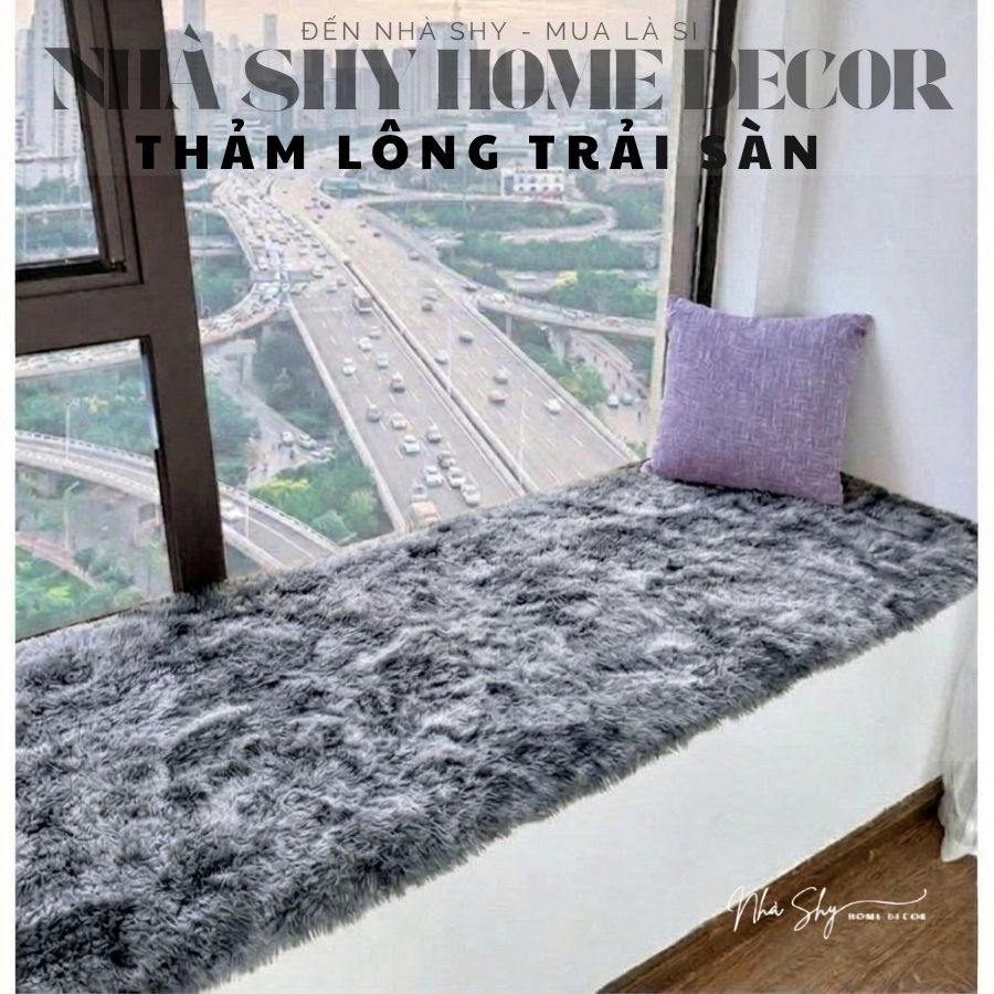 Thảm Lông Trải Sàn Trang Trí Nhà Cửa - Lót Phòng - Thảm Cạnh Giuờng Ngủ Màu Loang Size 50x1m6 - Nhà Shy Home Decor