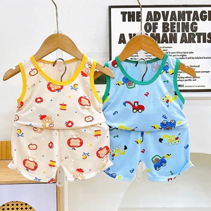 Bộ Ba Lỗ Thun Lạnh in hoạ tiết dễ thương chất thun lạnh loại tốt cho bé, chất mềm mịn, thoáng khí