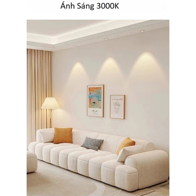 Đèn Led Âm Trần Chống Chói Spotlight 12w xoay góc Chip COB Khoét lỗ D90mm trang trí phòng khách phòng ngủ hành lang