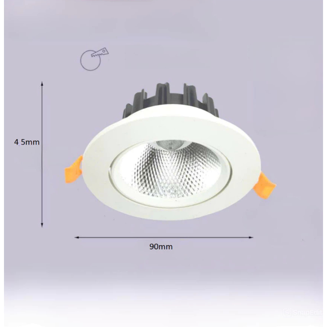 Đèn Led Âm Trần Chống Chói Spotlight 12w xoay góc Chip COB Khoét lỗ D90mm trang trí phòng khách phòng ngủ hành lang