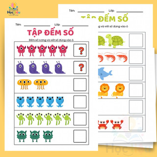 Phiếu Học Tập Đếm Số Lượng Montessori Cho Bé Mầm Non – Tiền Tiểu Học