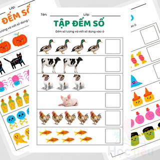 Phiếu Học Tập Đếm Số Lượng Montessori Cho Bé Mầm Non – Tiền Tiểu Học