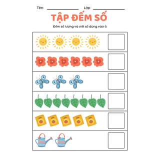 Phiếu Học Tập Đếm Số Lượng Montessori Cho Bé Mầm Non – Tiền Tiểu Học