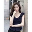 Áo Chấm Bi Cổ V Phối Ren Dáng Peplum, Áo Nữ Tay Cánh Tiên Chiết Eo Tôn Dáng Sang Chảnh Công Sở Đi Chơi