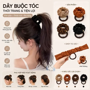 Dây thắt tóc gập môi lười làm búi cao 5 màu giữ tóc chắc chắn