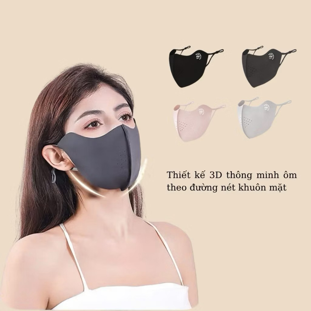 Khẩu trang su chống nắng,khẩu trang upf 500+ thông hơi