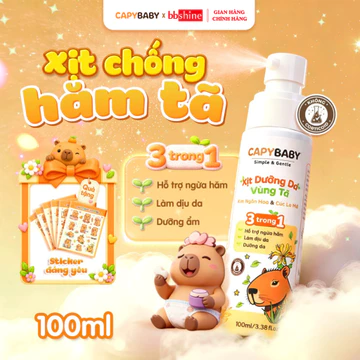Xịt Chống Hăm Và Dưỡng Ẩm Cho Bé 100ml CAPYBABY, Kem Hăm Dạng Xịt Phun Sương Tiện Lợi An Toàn BBShine - CP001