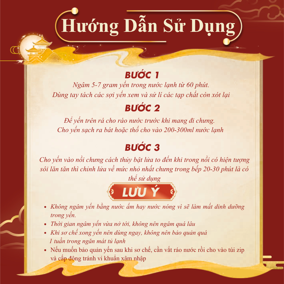 Yến Rút Lông Khô Nguyên Tổ Yến Sào Thủ Đức - Tổ Yến Sào Cao Cấp 100% Nguyên Chất (Hộp Quà Biếu Thượng Hạng) - TYSCSL